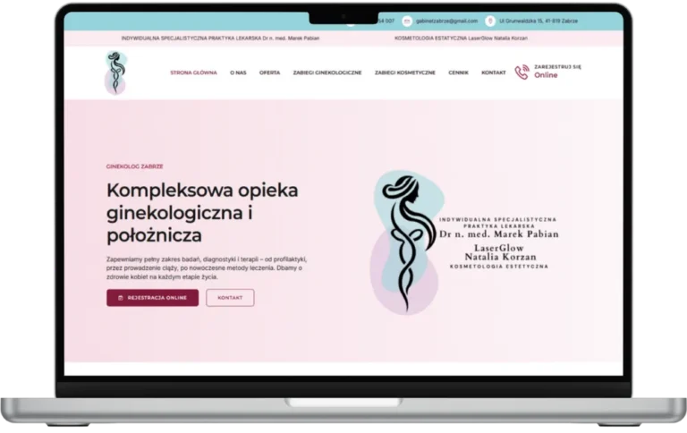 strona internetowa dla gabinetu ginekologii i kosmetologii