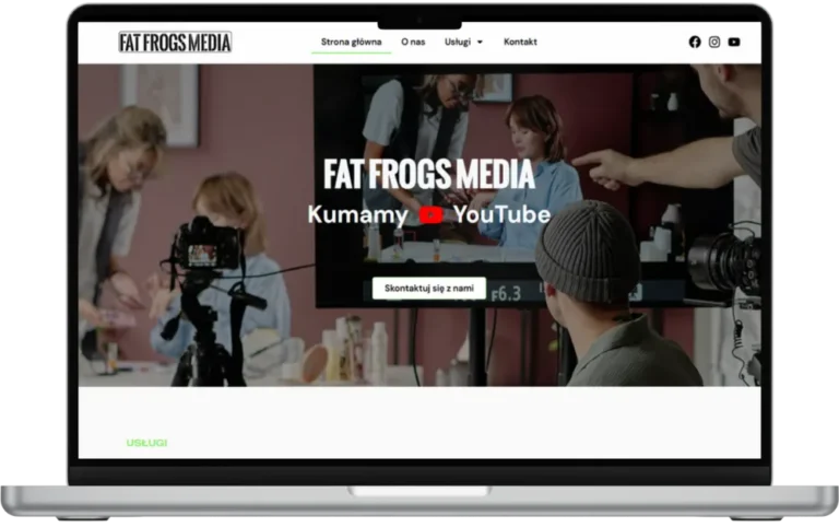 strona www dla studia nagraniowego Youtube Hub